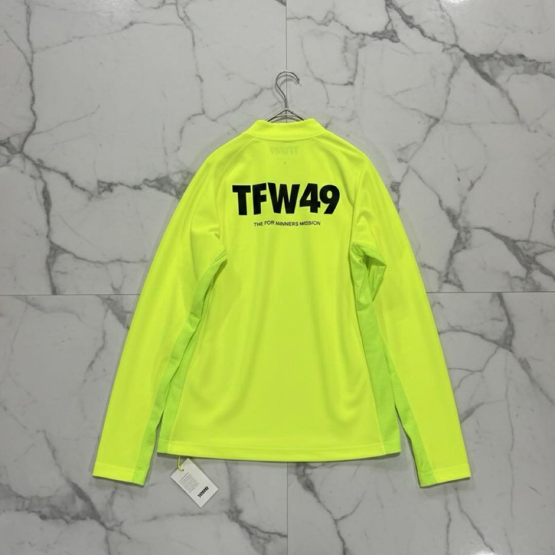 未使用品❗️TFW49 長袖モックネックシャツ　蛍光イエロー　サイドメッシュ　L