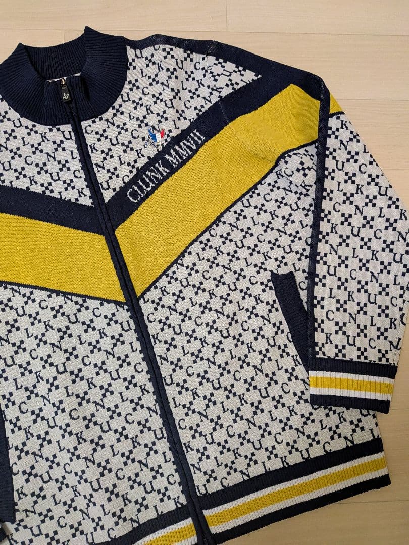 CLUNK クランク　ジップアップジャケット ネイビー/イエロー