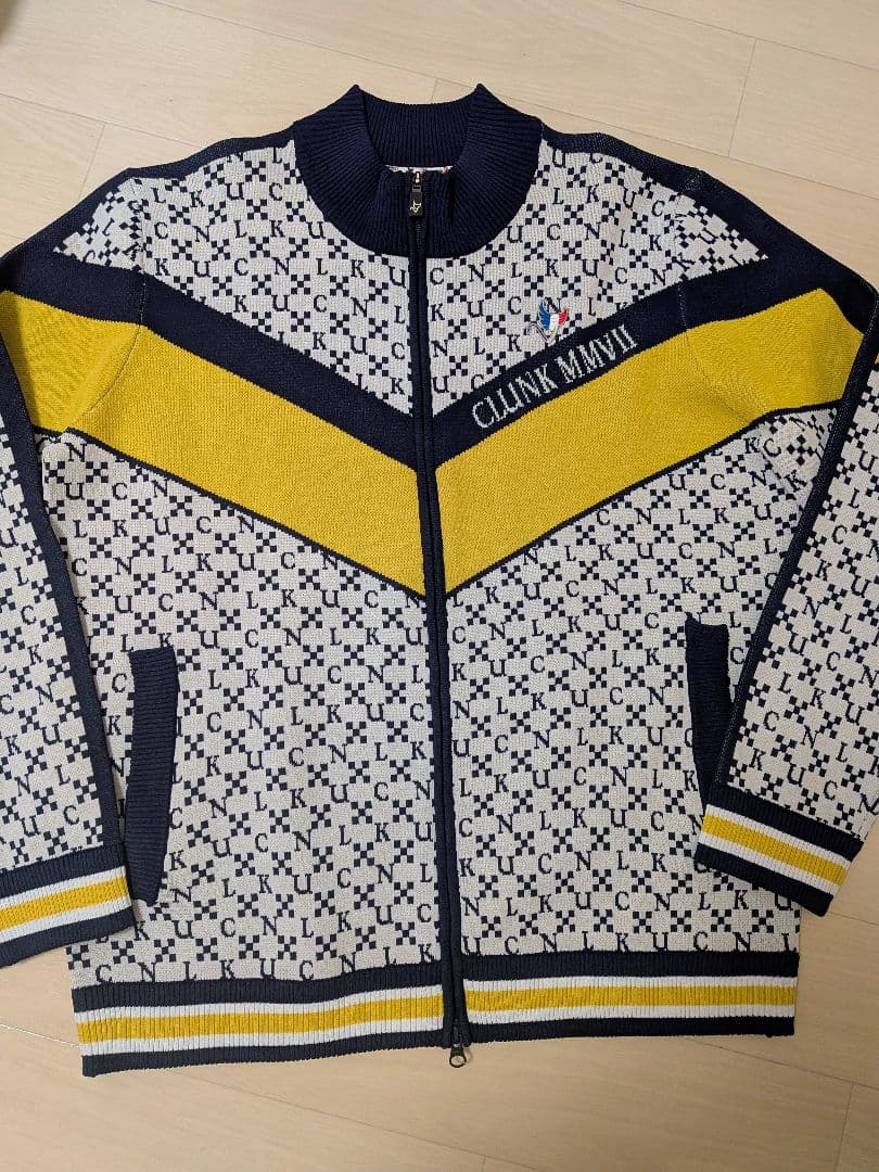 CLUNK クランク　ジップアップジャケット ネイビー/イエロー