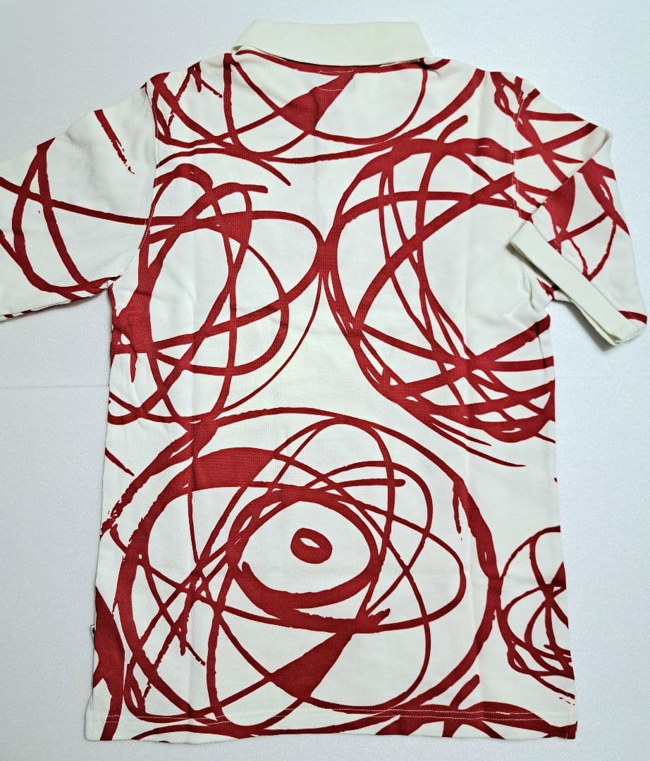 【ゴルフ・M】Stüssy × FL アトミックリング ポロシャツ 白×赤