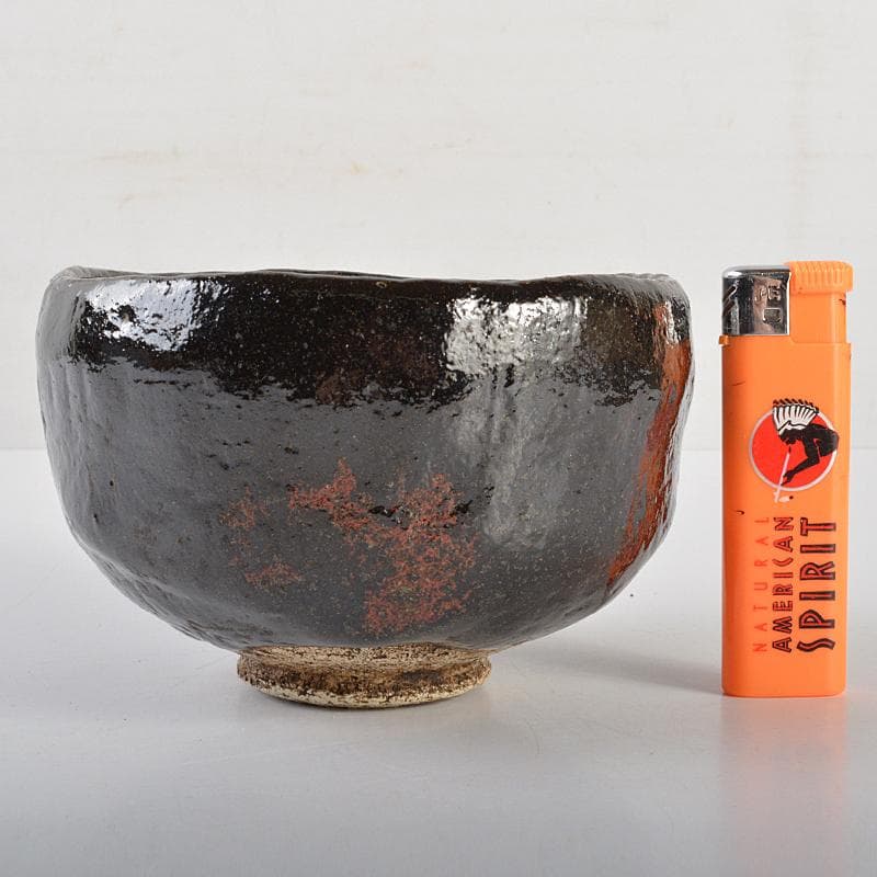 茶道具　楽吉左衛門　黒楽茶碗　共箱　D　R7098