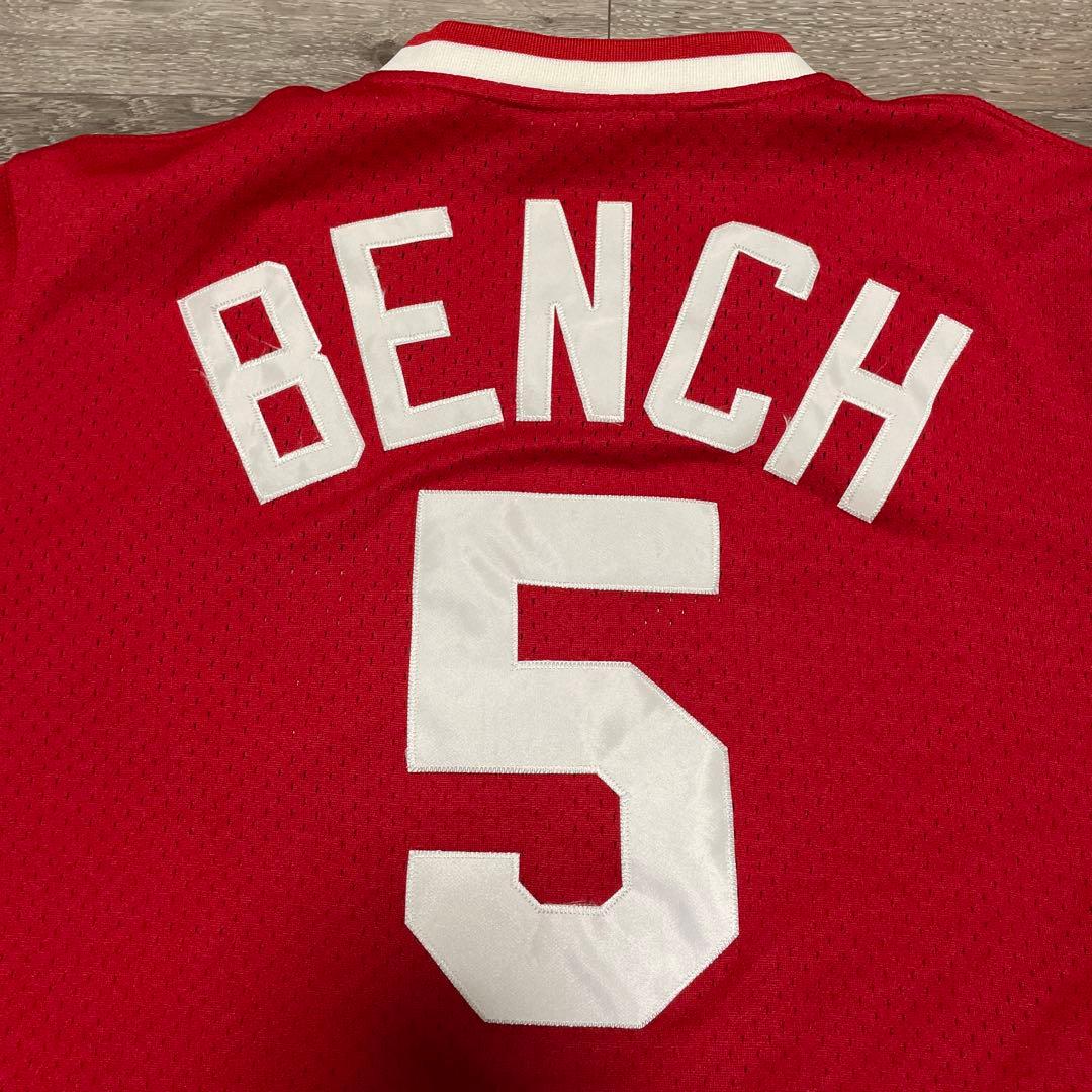 極美品 Mitchell & Ness REDS 5 BENCH Jersey