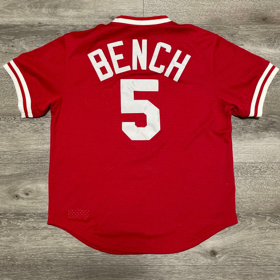 極美品 Mitchell & Ness REDS 5 BENCH Jersey