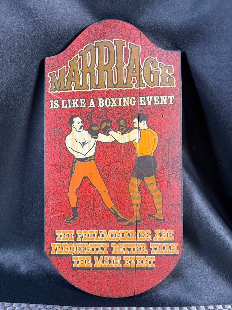 C054 ヴィンテージ　ボクシングテーマの結婚アート