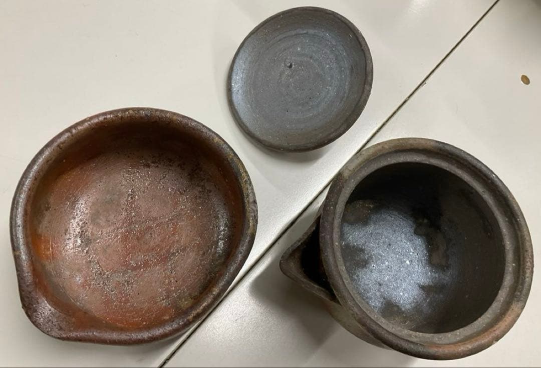 備前焼き 安東利喜　玉露/煎茶用茶器揃え［宝瓶］急須 湯冷し 2個セット