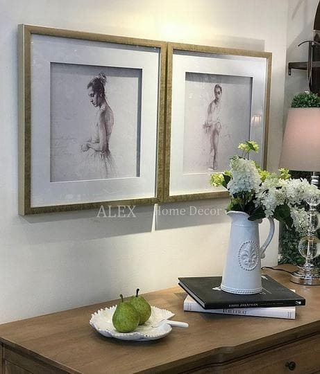 アートフレーム 2枚セット バレエダンサー 額絵 モダン 85064PI