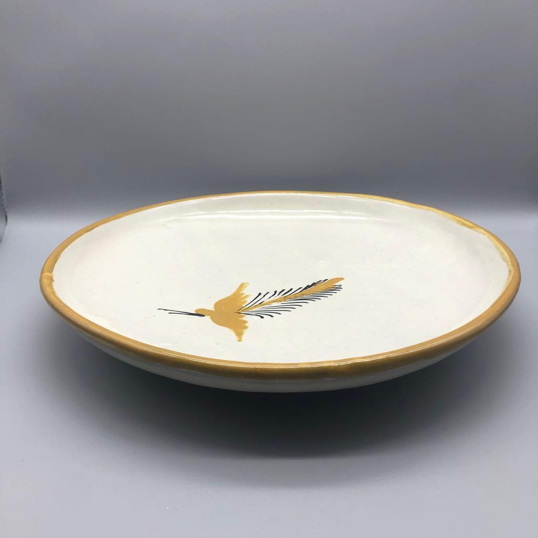 メキシコプエブラタラベラ焼ビンテージ陶器伝統工芸鳥バード大皿プレート36cm