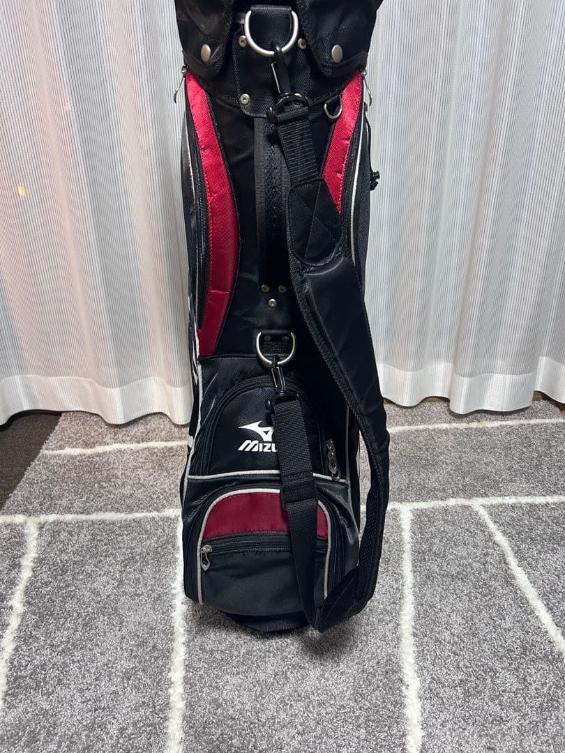 【フードカバー付】Mizuno ミズノ T-ZOID キャディバッグBK/RED