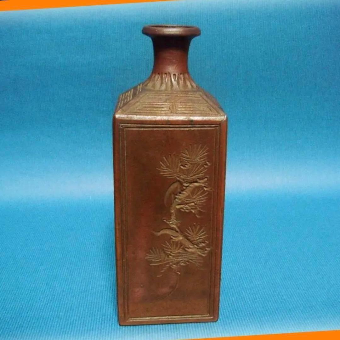 @494『備前焼 角形 徳利壺』　/骨董品 古美術 古玩 アンティーク