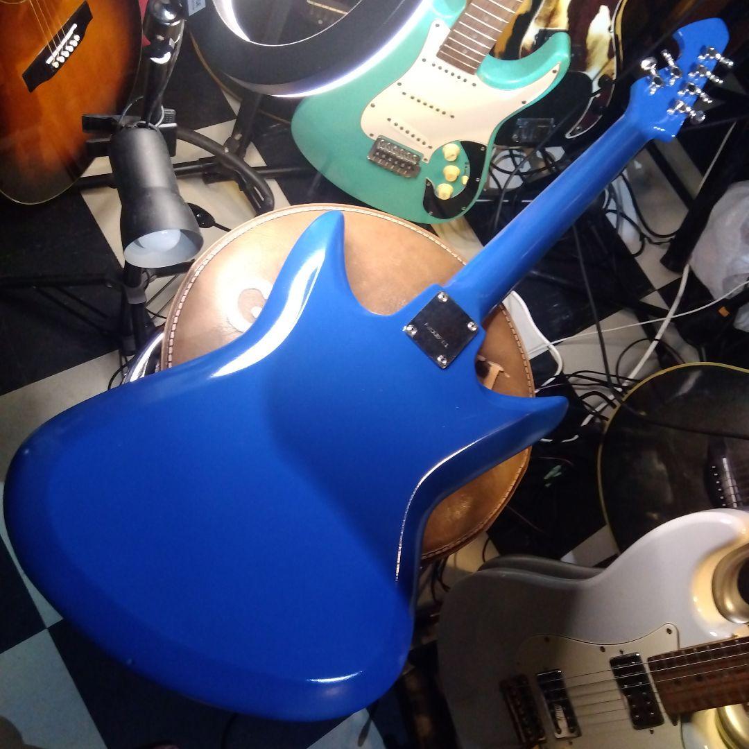 エレキギター 青 3ピックアップ 。 TEISCOビザールギター...