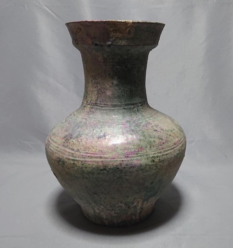 コレクター収集品　東漢時代　出土品　緑釉　大壷　高さ33.5cm