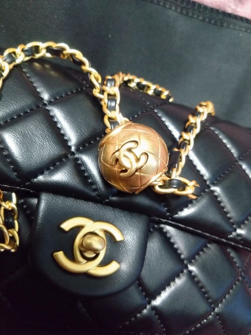 CHANEL ♡黒 レザー キルティング バッグ♡
