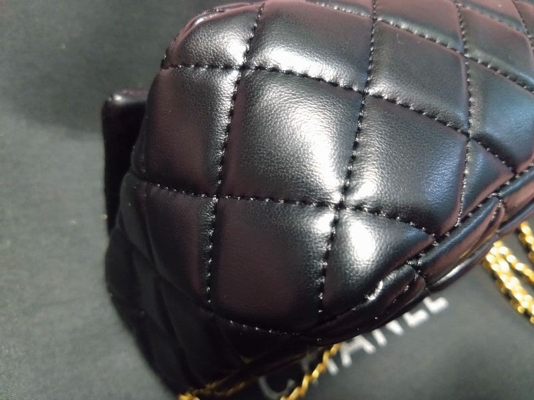 CHANEL ♡黒 レザー キルティング バッグ♡