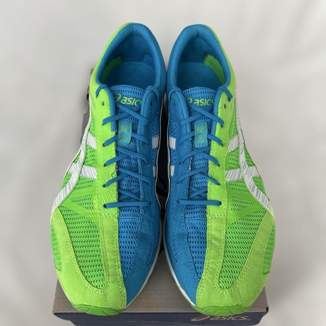 asics ランニングシューズ 4-wide 27.5cm 緑／青