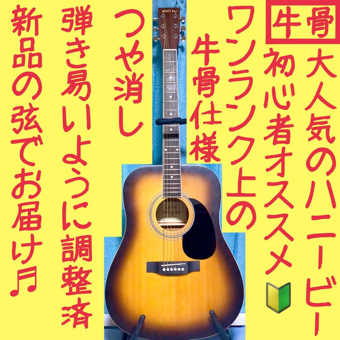 【牛骨】HONEY BEE！W-15！アコギ！【弾き易く調整☆新品の弦】