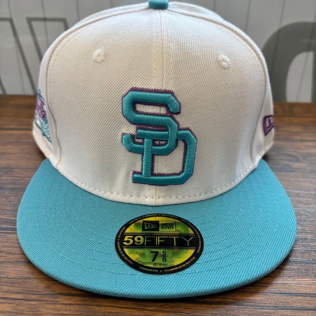 【SALE】MLBパドレスキャップ ホワイト/ターコイズ