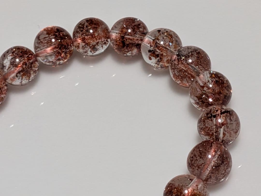 パワーストーン　天然石　レッドスーパーセブン　8mm　14cm　No.588