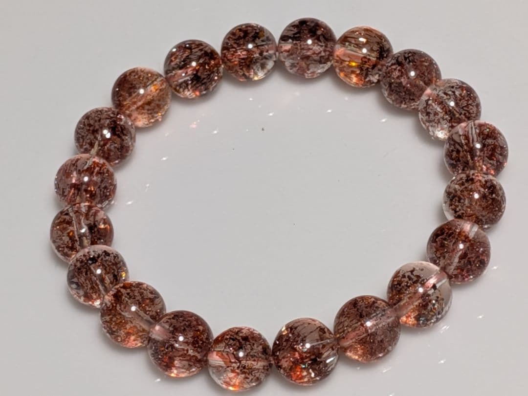 パワーストーン　天然石　レッドスーパーセブン　8mm　14cm　No.588