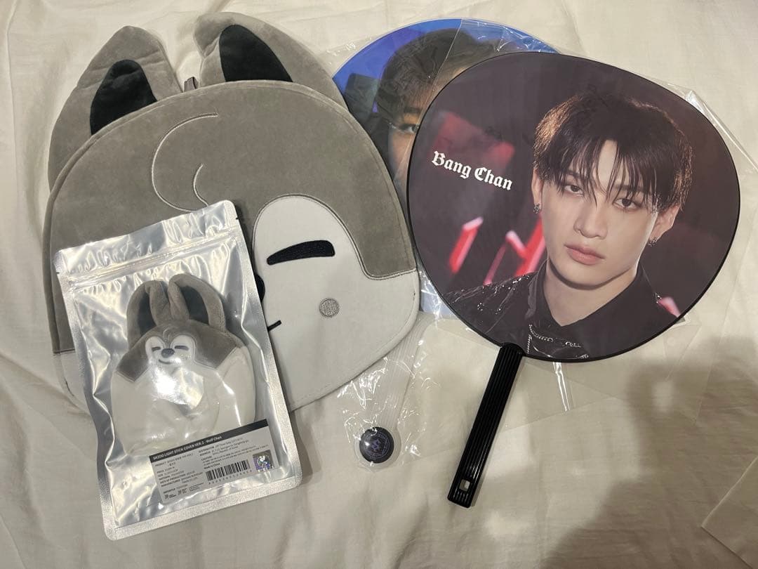 straykids バンチャン うちわ2枚、うちわカバー、ペンラカバー