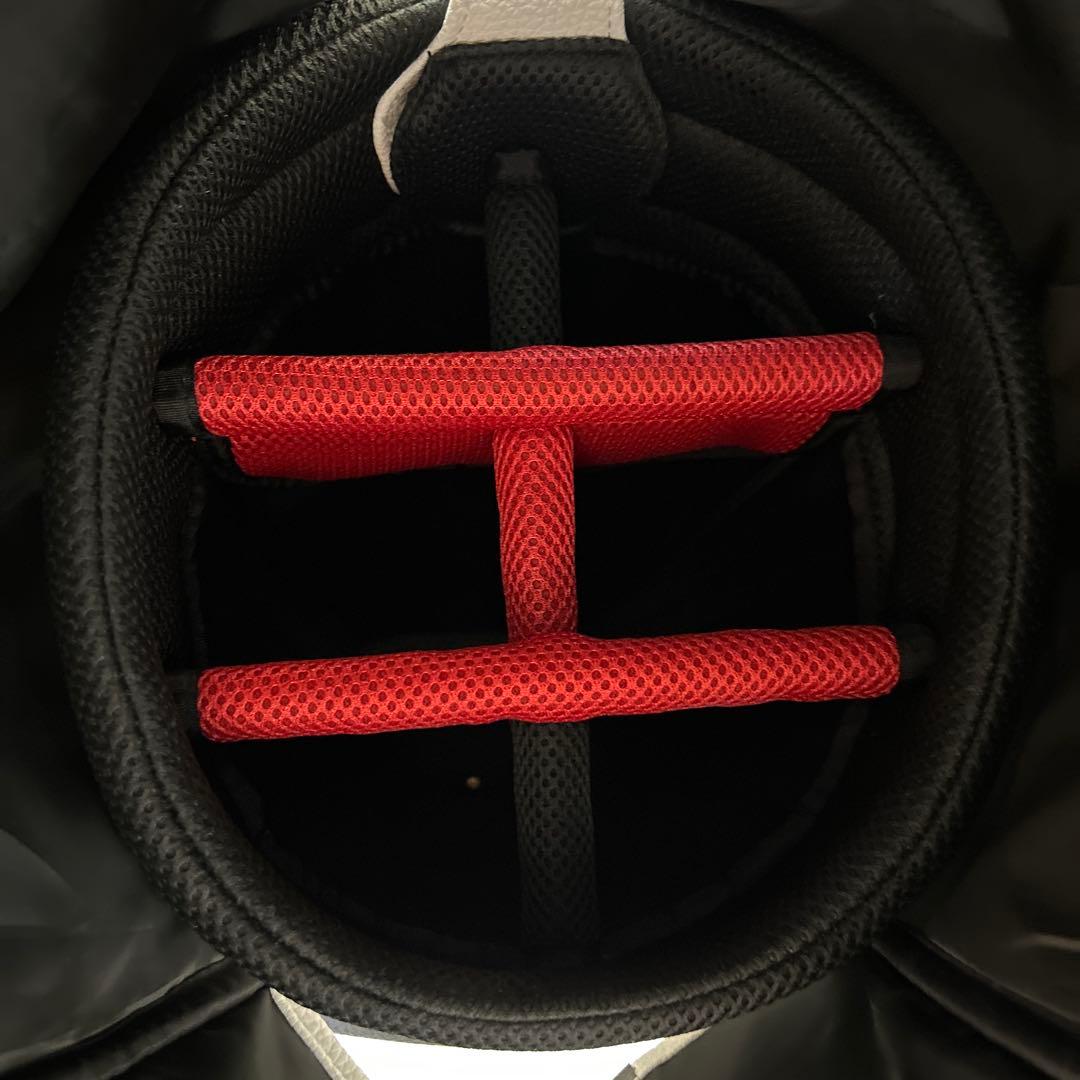 【美品】  キャディバッグ ホワイト/ネイビー/レッド