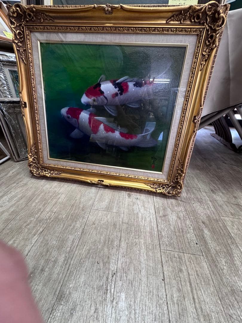 鯉の油彩画 F10号　宮下均ニ画　年間評価120万