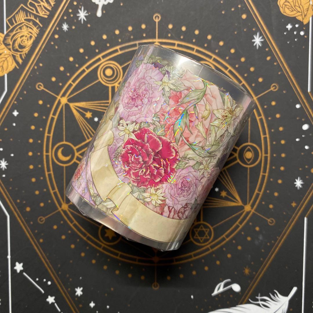 【N】海外　10m巻　貝殻光/PETマスキングテープ　お花/動物/人物系/背景系