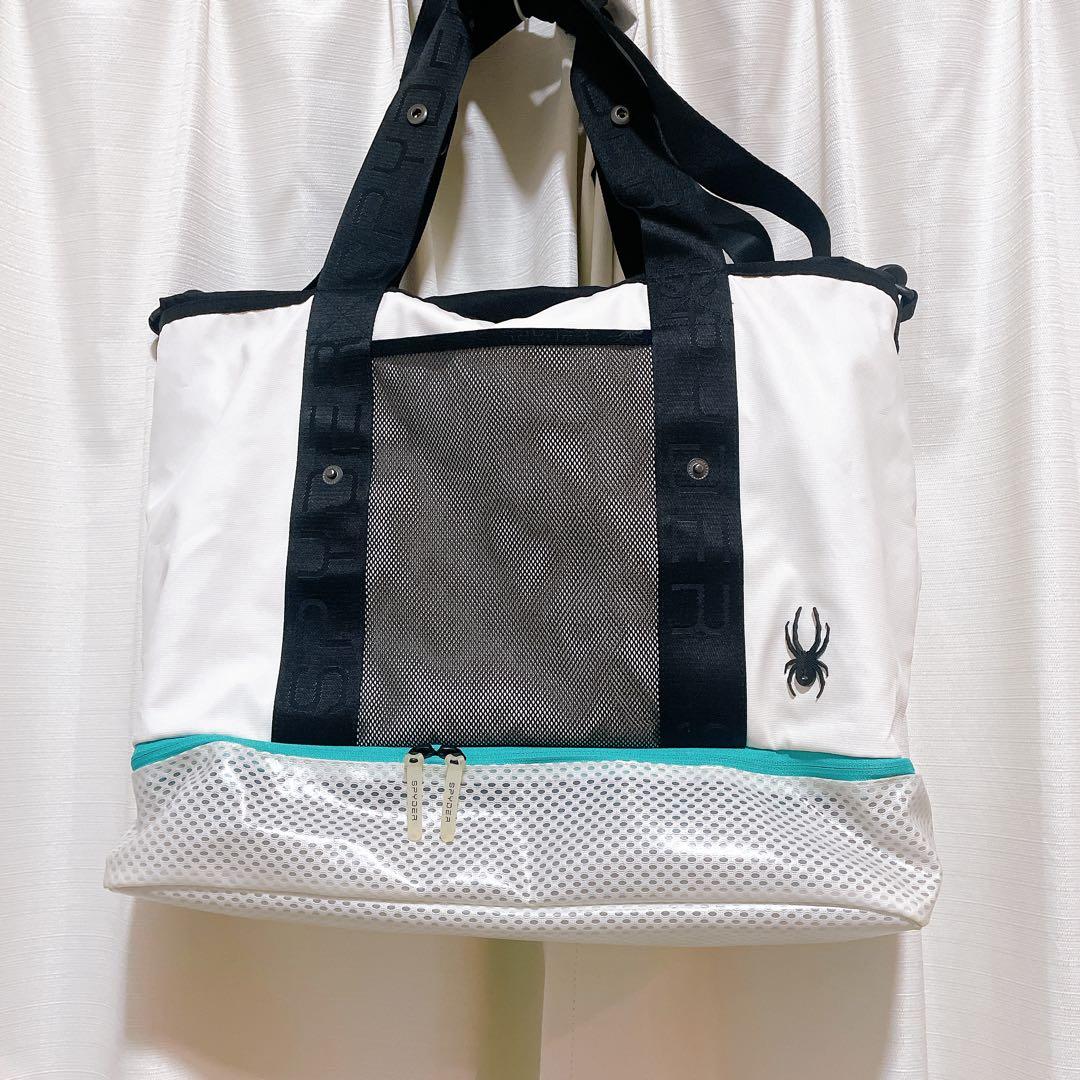 【美品】SPYDER スパイダー トートバッグ ホワイト ゴルフ スポーツバッグ