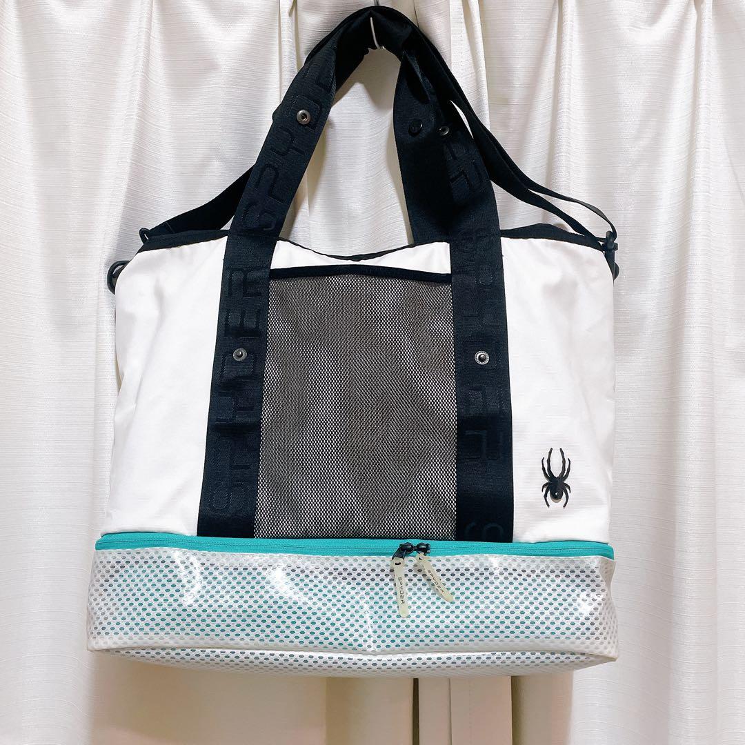 【美品】SPYDER スパイダー トートバッグ ホワイト ゴルフ スポーツバッグ