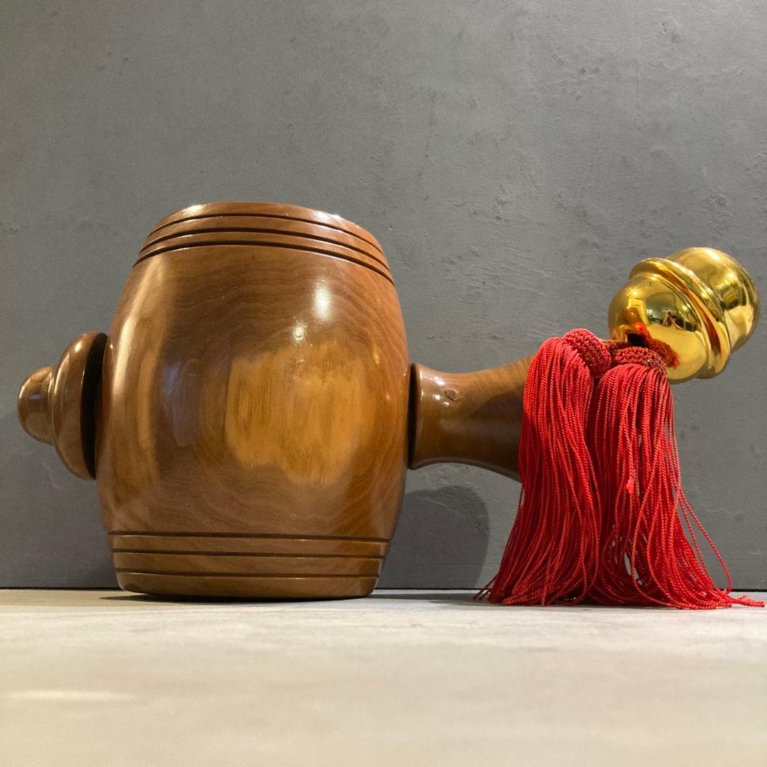 特大　開運　木製打ち出の小槌　鈴付き　金運アップ　3.1kg