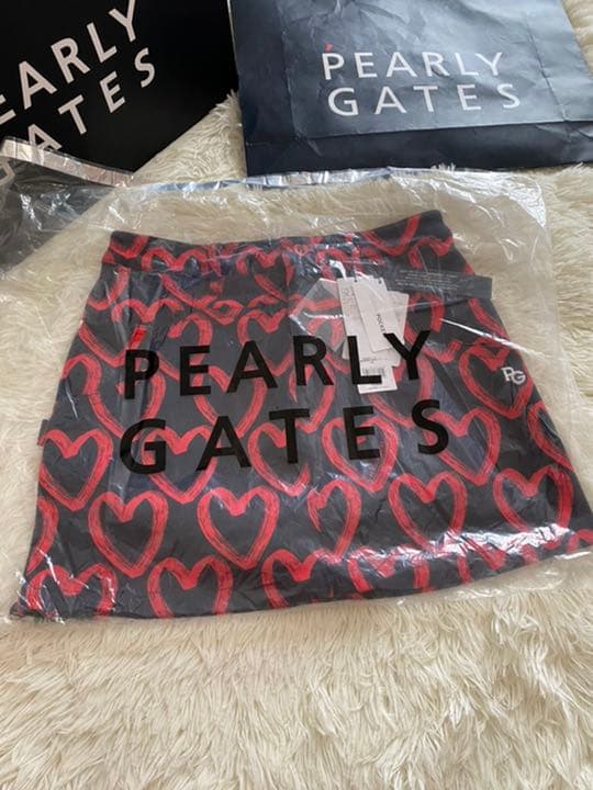 パーリーゲイツ ストレッチスカート 落書きハート柄プリントサイズ1