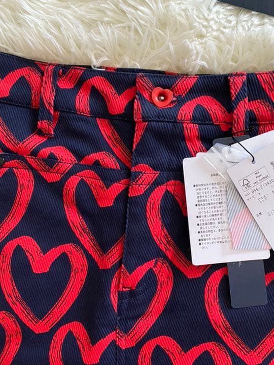 パーリーゲイツ ストレッチスカート 落書きハート柄プリントサイズ1
