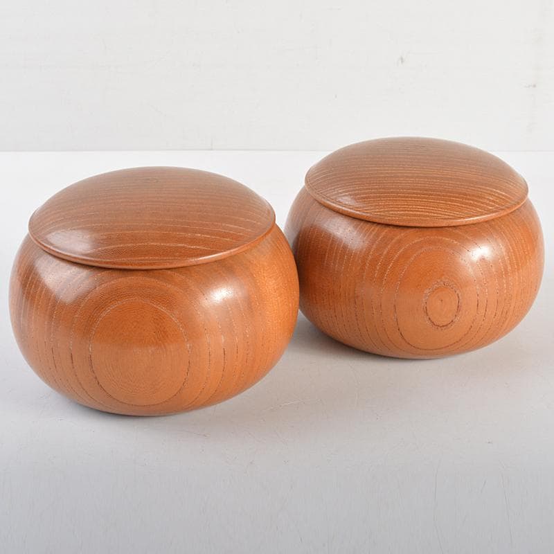 囲碁　碁石　本蛤碁石　那智黒碁石　碁笥　一套　C R7005