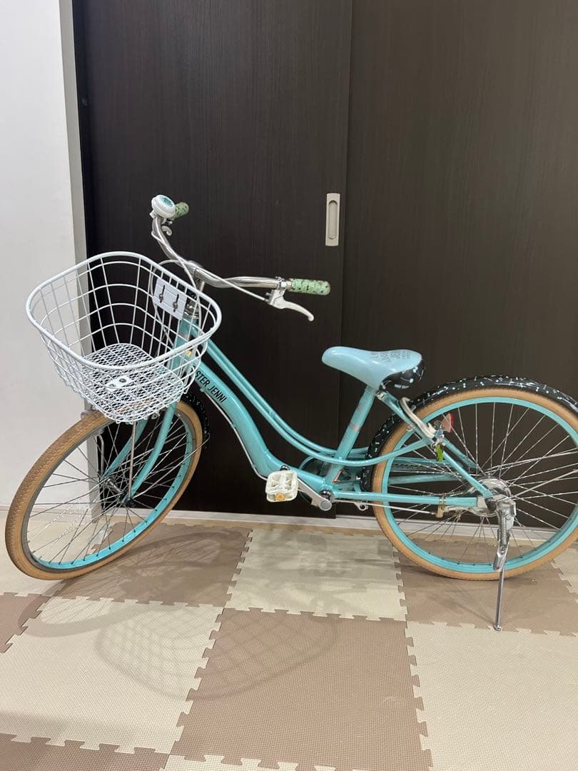【値下げ】 子供自転車　シスタージェニー22インチ チェリー柄　ミントグリーン