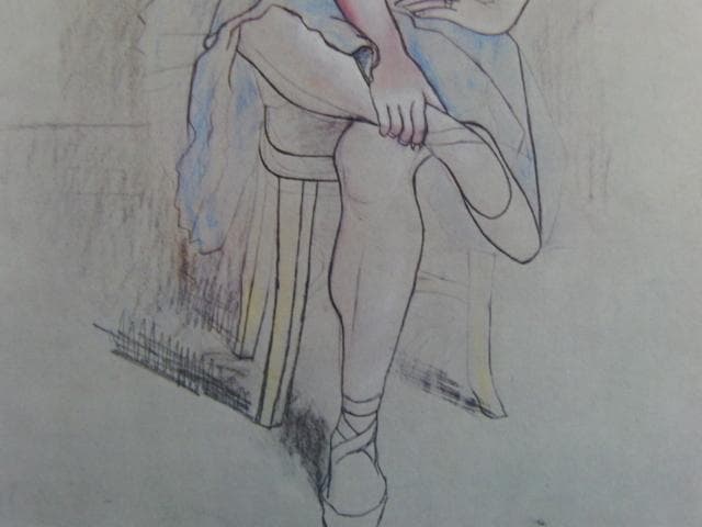 ピカソ(PICASSO)【椅子にすわるバレリーナ】、高級画集画、状態良好