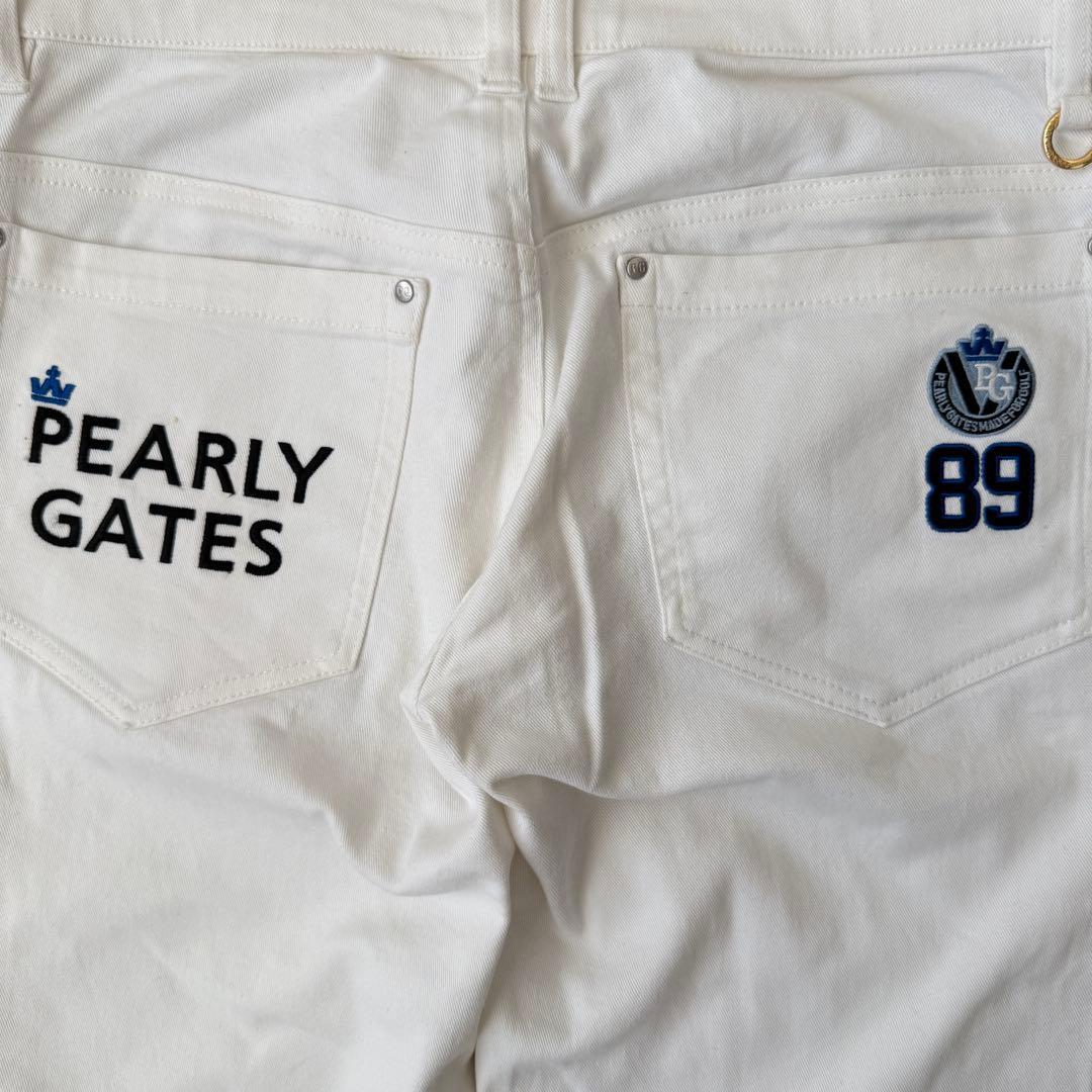 パーリーゲイツ　パンツ　白　M〜L相当　秋冬　コットン素材　ホワイト　4 ゴルフ