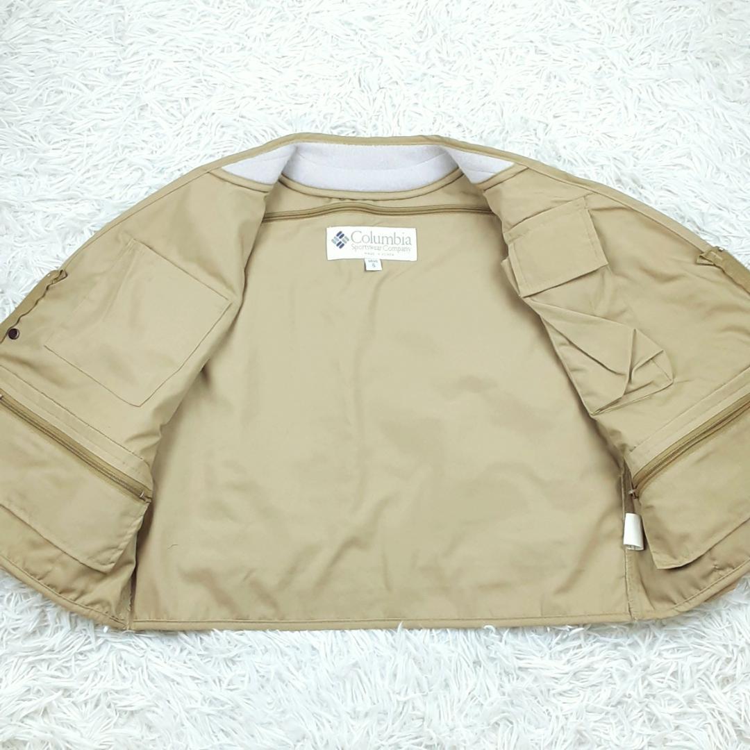 美品◎Columbia コロンビア フィッシングベスト 釣り用 ベージュ 韓国製