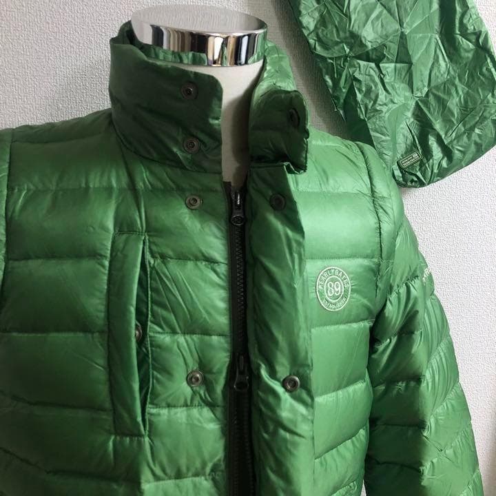 パーリーゲイツ 2way ダブルジップ ダウンジャケット グリーン系 サイズ4