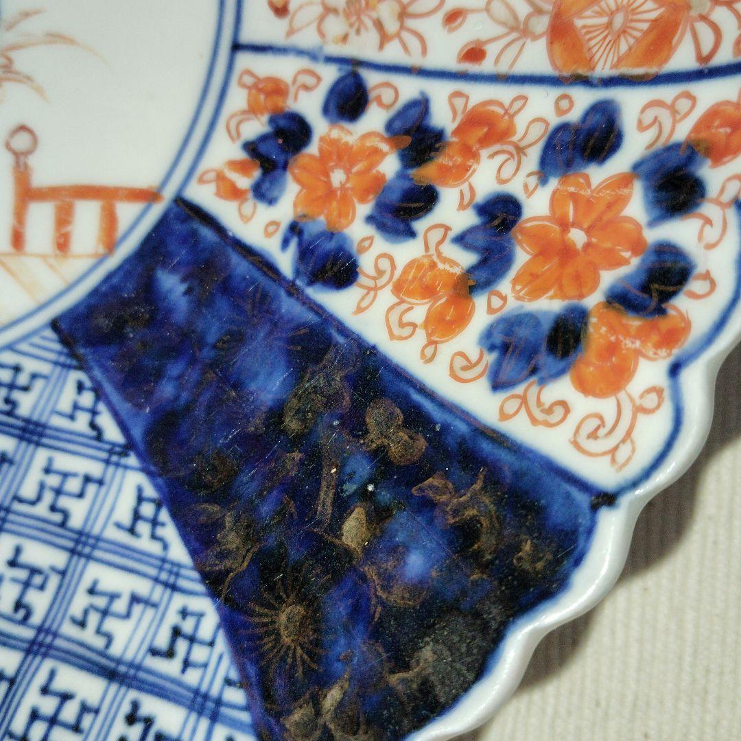 アンティークプレート　古伊万里皿　かわいい柄です　裏もていねい　ペアの残りかも