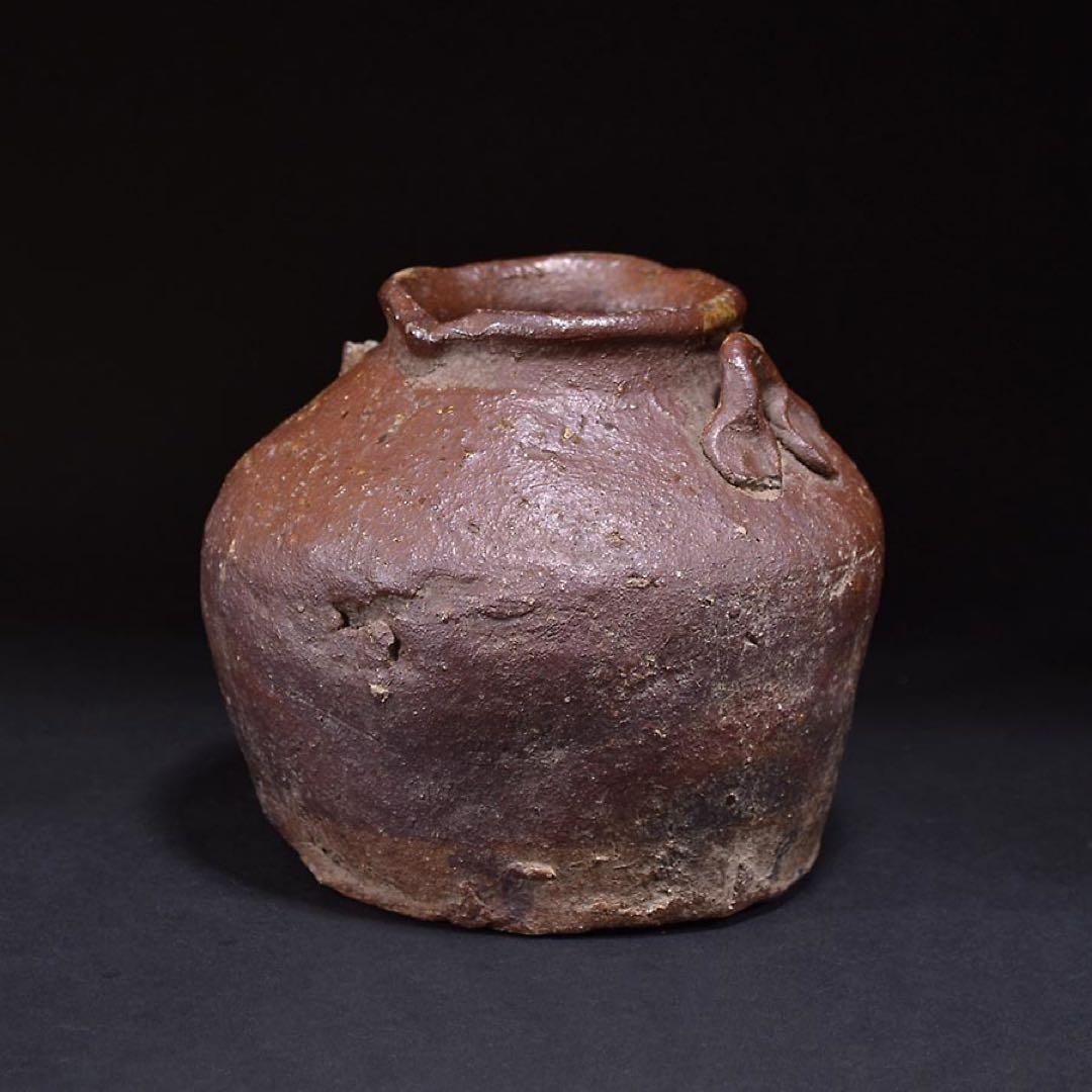 古越前 お歯黒壺 蹲 室町 桃山 花器 茶道 茶道具 茶花 華道 骨董 古美術