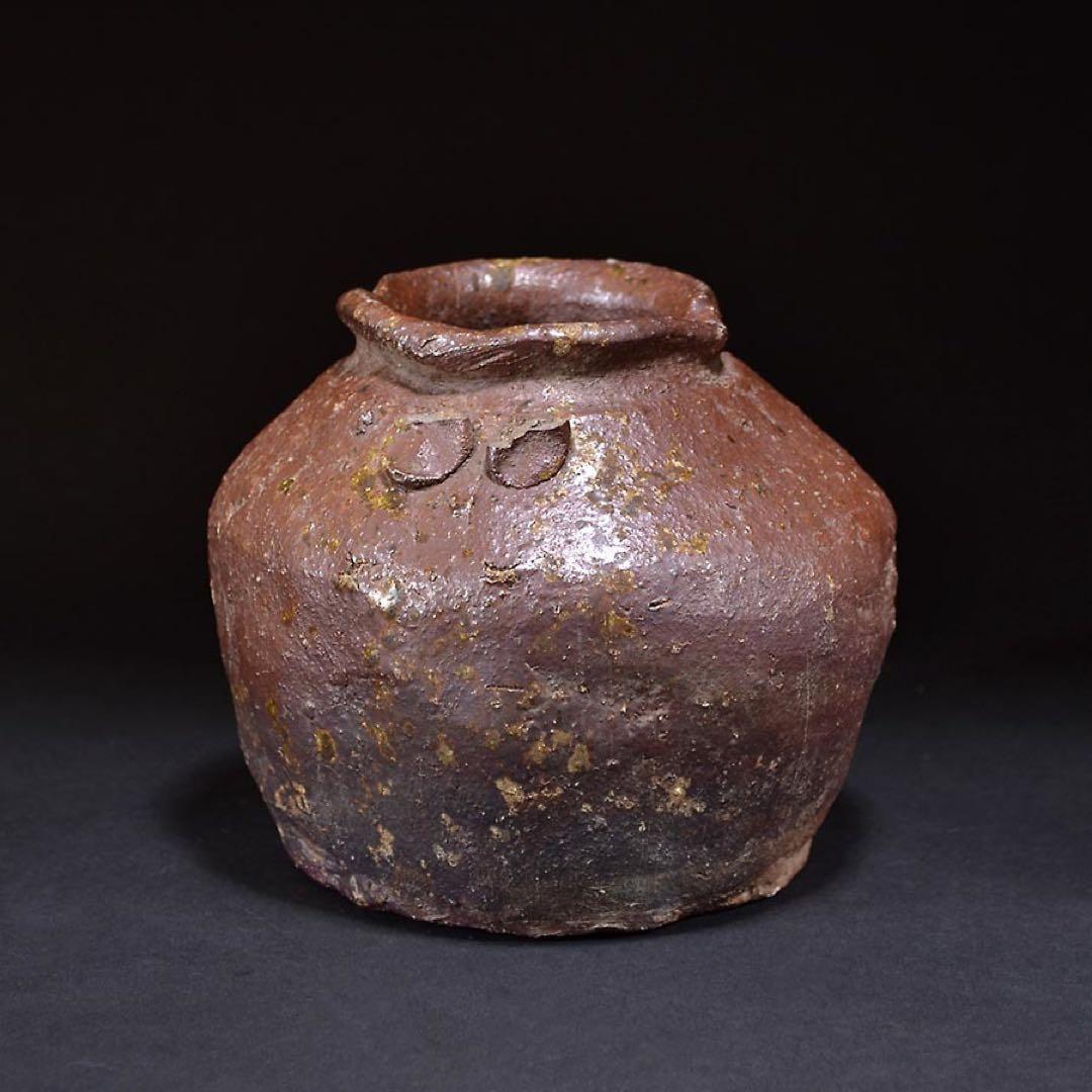 古越前 お歯黒壺 蹲 室町 桃山 花器 茶道 茶道具 茶花 華道 骨董 古美術