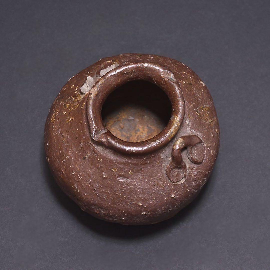 古越前 お歯黒壺 蹲 室町 桃山 花器 茶道 茶道具 茶花 華道 骨董 古美術