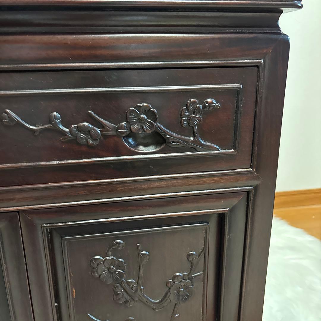 【貴重・豪華】中国美術 唐木 花梨材 花台 コンソールテーブル 中国骨董