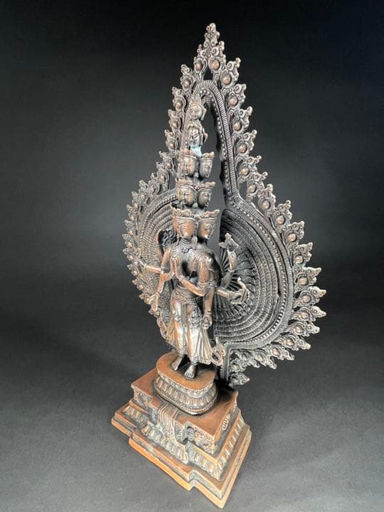 仏像 仏教美術 チベット密教 紫銅製十一面千手観音造像 特大