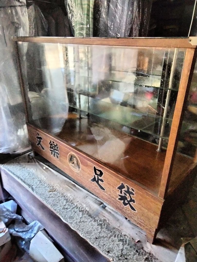 昭和レトロ文楽足袋木製ショーケース