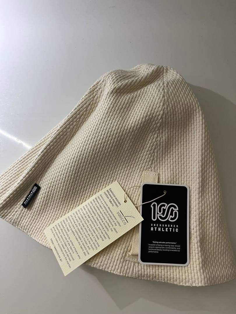 100 ATHLETIC サウナハット アイボリー 新品　未使用
