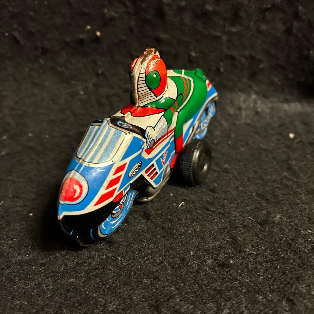 昭和レトロ　ブリキのおもちゃ　仮面ライダーV￼3 バイク