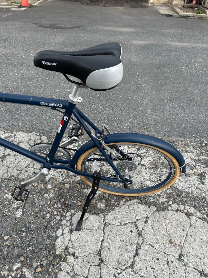 ミニベロ ネイビー シルバーサドル