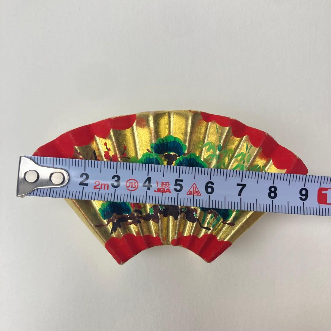 檜垣青子 扇面 松竹梅 香合 金 青子 共箱 栞付 茶道 送料込 晴 美品 楽