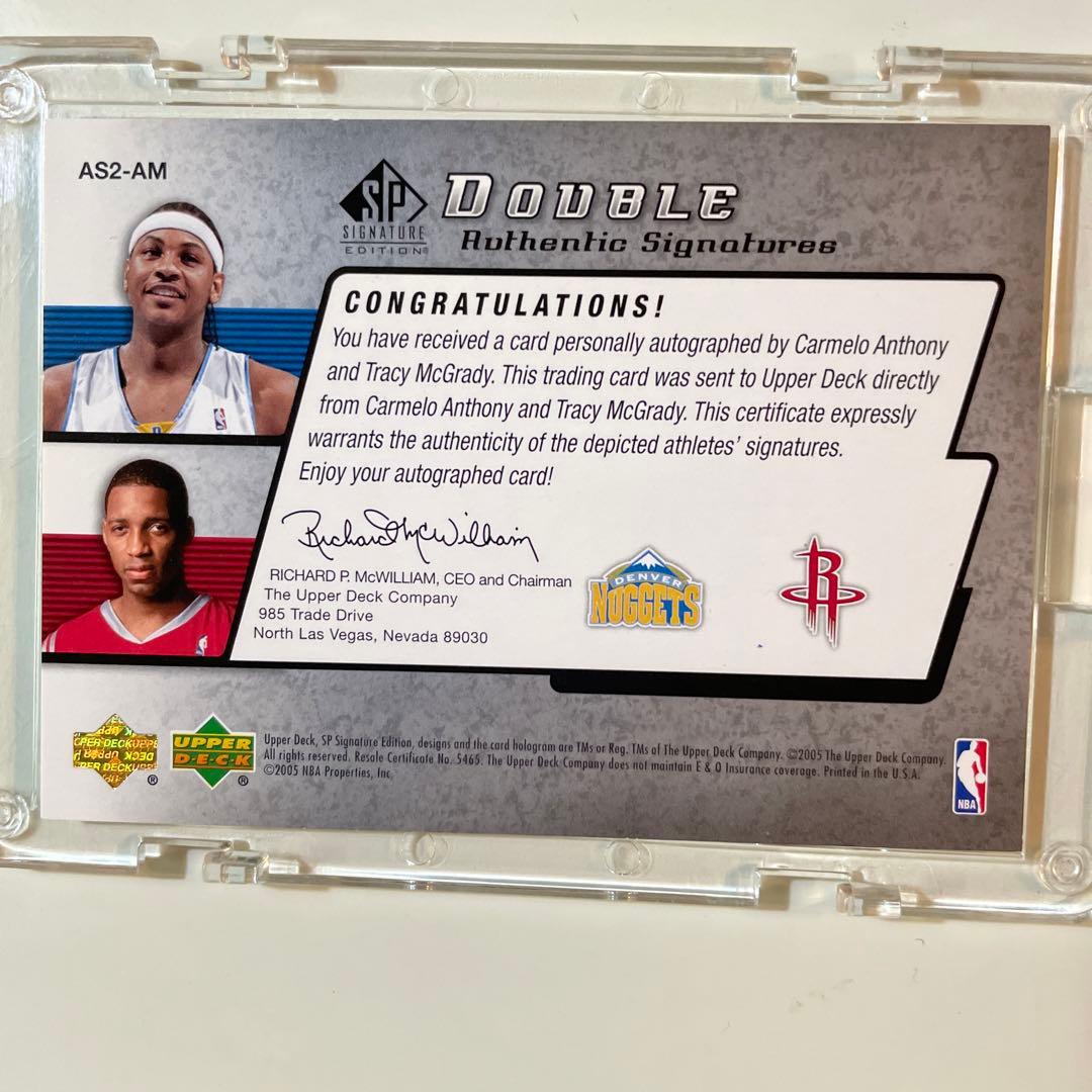 Tracy Mcgrady&Carmelo Anthony ダブルサインカード