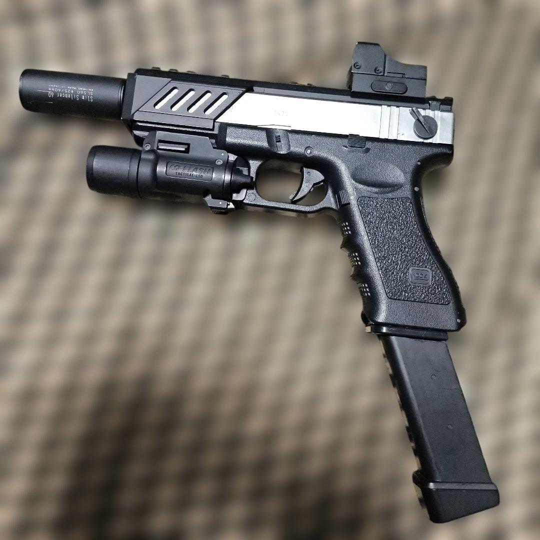 東京マルイ製　グロック18C　電動ハンドガン　レール　サイレンサー　ドットサイト